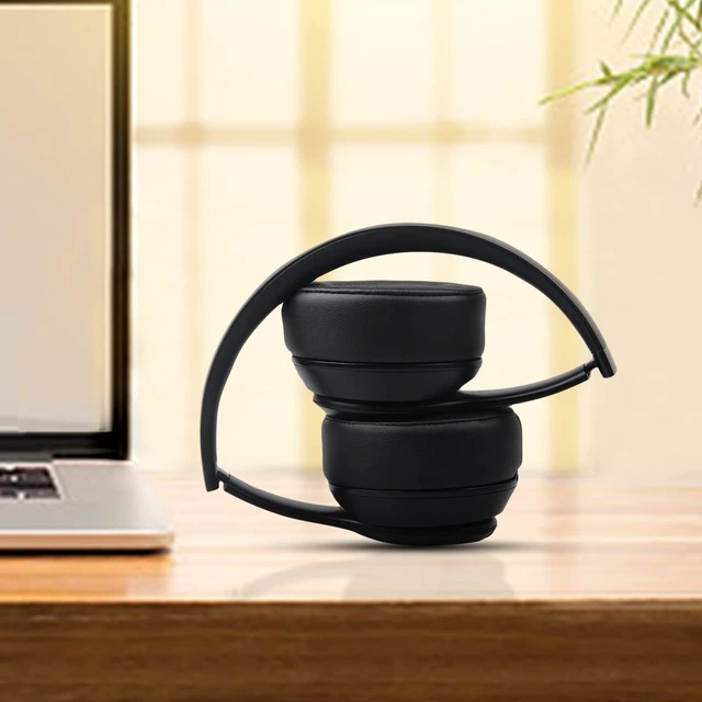 Alt view image 6 of 7 - Replacement Ear Pads for Beats Solo 3 & Solo 2 Headphones (Black) Solo3 Ear Cushions with Protein Leather Thicker Memory Foam