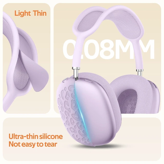 Alt view image 2 of 7 - DGge Leopard Silicone Case Cover Set for AirPods Max 2/1(2026/2024/2020) Full Protection Ear Cups Headband Ear Pad Accessories Compatible with Apple AirPods Max Accessories (USB-C / Lightning)