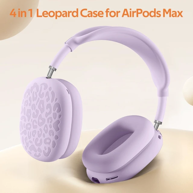Alt view image 4 of 7 - DGge Leopard Silicone Case Cover Set for AirPods Max 2/1(2026/2024/2020) Full Protection Ear Cups Headband Ear Pad Accessories Compatible with Apple AirPods Max Accessories (USB-C / Lightning)