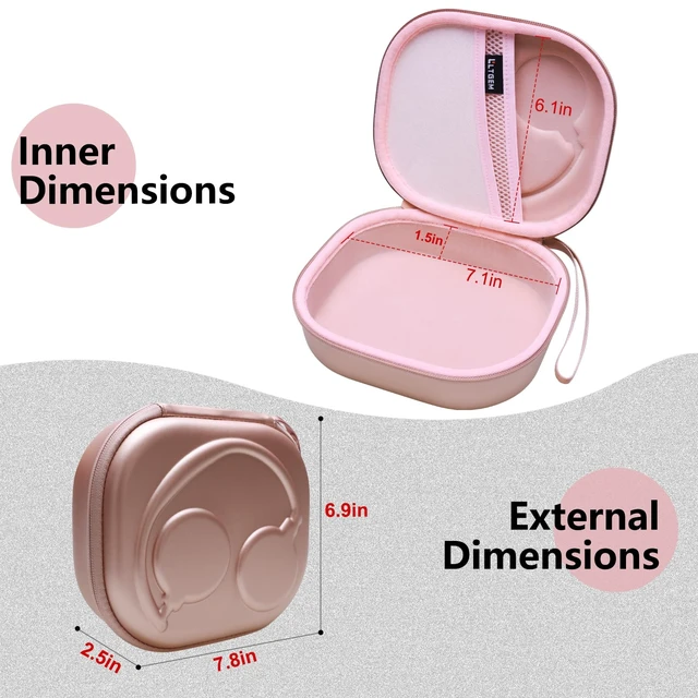 Alt view image 2 of 7 - Case for JBL Tune 530BT/730BT/770NC/510BT/520C/670NC Headphone Rose Gold Hard Carrying Travel Case for JBL Live 670NC/770NC/680NC/780NC Headphones
