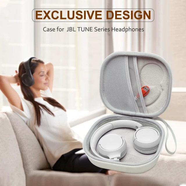Alt view image 7 of 7 - Case for JBL Tune 530BT/730BT/770NC/510BT/520C/670NC Headphone White Hard Carrying Travel Case for JBL Live 670NC/770NC/680NC/780NC Headphones