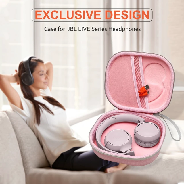 Alt view image 7 of 7 - Case for JBL Tune 530BT/730BT/770NC/510BT/520C/670NC Headphone Pink Hard Carrying Travel Case for JBL Live 670NC/770NC/680NC/780NC Headphones