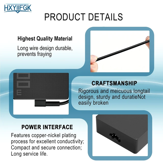 Alt view image 4 of 7 - 100W USB C Laptop Charger for ASUS ROG Ally Zenbook Chromebook Type C Power Supply