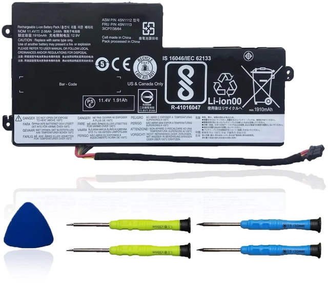 Main image of 45N1112 Laptop Battery Compatible with Lenovo ThinkPad A275 T440 T440S T450 T450S T460 X230S X240 X240S X250 X260 X270 Series Internal 45N1113 45N1111 01AV459 45N1109 45N1110 45N1773 11.4V 24Wh