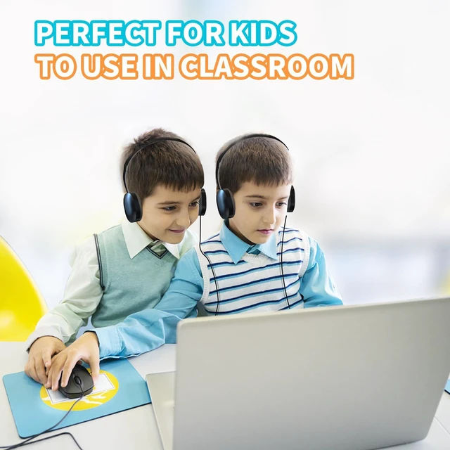 Alt view image 7 of 7 - Kids Headphones Bulk 60 Pack, Black For Classroom School, Durable Wholesale, Wired Earphones, For Kids Student Boys Girls Adults