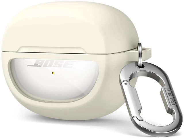 Main image of Case Cover for Bose Ultra Open Earbuds(2024), Shockproof Protective Cover for Bose Ultra Open Wireless Ear Earbuds Charging Case Accessories with Carabiner, White