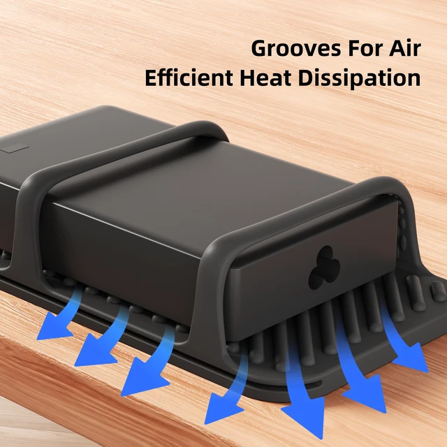Alt view image 5 of 7 - 2 Pack Universal Silicone Laptop Charger Holder,Under Desk Power Brick Mount Organizer for Charging Brick & Cables,Flexible Non-Slip Power Bricks Mount,Secure Supply Holder for Laptop Charger,Black