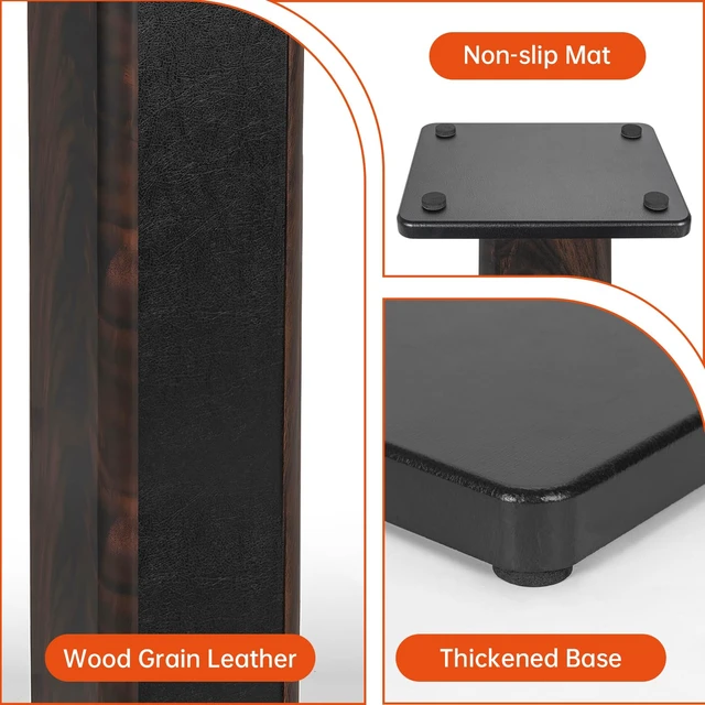 Alt view image 6 of 7 - Pair-7.9 Inch (20CM)-Wood Speaker Stands, 110lbs Weight Capacity for Home-Cinema HiFi Desktop and Satellite Speakers Monitor Stands, Enhanced Audio Listening Experience for Home Theaters