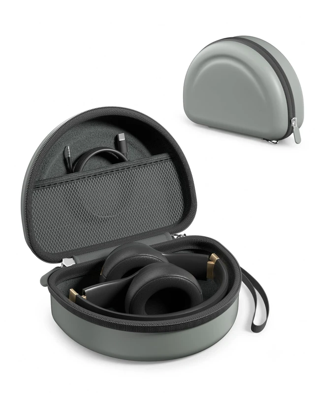 Main image of Hard Case for Beats Solo 4/Solo 3 & Studio Pro/Studio 3 -Sand Gray EVA Shockproof Hard Shell, Mesh Pocket for Cables, Portable Travel Storage Bag with Hand Strap, Lightweight Carrying Case