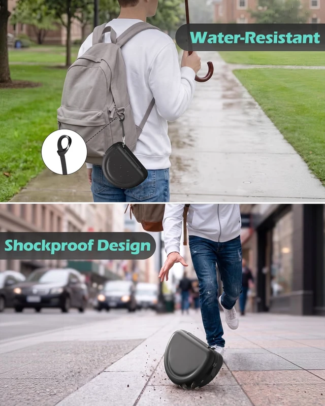 Alt view image 5 of 7 - Hard Case for Beats Solo 4/Solo 3 & Studio Pro/Studio 3 -Black EVA Shockproof Hard Shell, Mesh Pocket for Cables, Portable Travel Storage Bag with Hand Strap, Lightweight Carrying Case