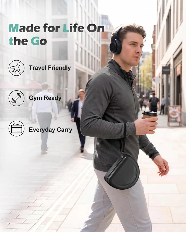 Alt view image 7 of 7 - Hard Case for Beats Solo 4/Solo 3 & Studio Pro/Studio 3 -Black EVA Shockproof Hard Shell, Mesh Pocket for Cables, Portable Travel Storage Bag with Hand Strap, Lightweight Carrying Case