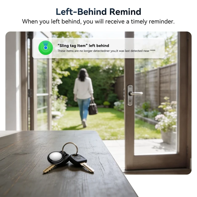 Alt view image 6 of 7 - 4-Pack MFi Certified Tracker Compatible with Apple Find My IP67 Waterproof Bluetooth Item Locator with 100dB Alarm, Replaceable Battery for Keys, Pets, Luggage Works with iPhone/iPad (iOS Only)
