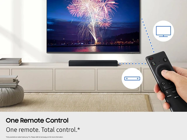 Alt view image 4 of 7 - HW-B400F B-Series Soundbar, 2.0ch with Built-in Woofer, Voice Enhance & Night Mode, Surround Sound Expansion