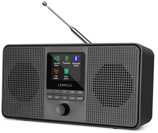Main image of IR4S Stereo WiFi Internet Radio,FM Digital Radio, Spotify Connect, Bluetooth Speaker, Dual Alarms Clock, 40 Presets, Headphone-Output, Batteries or Mains Powered Black Finish