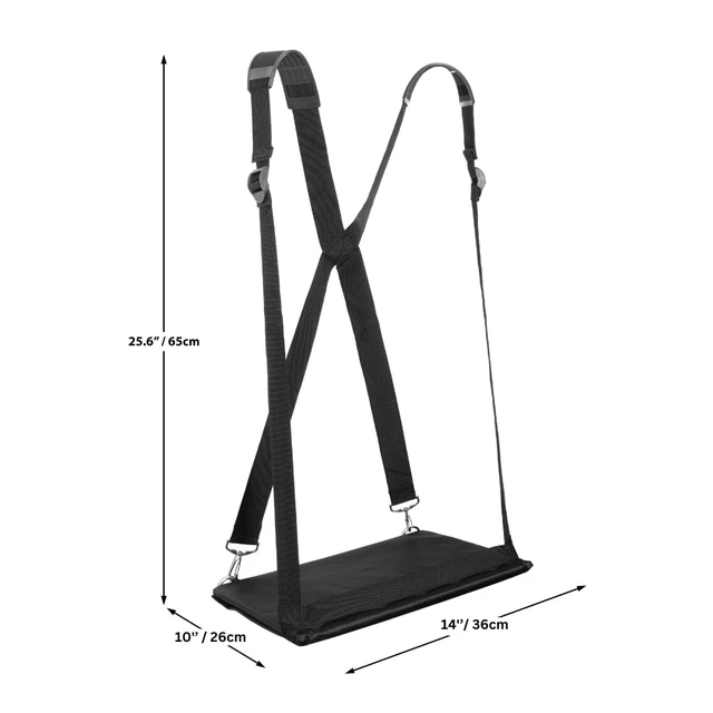 Alt view image 2 of 7 - Laptop Harness - Wearable Laptop Stand for Up to 14" Laptops, Tablets & E-Readers - Adjustable Straps, Includes Memory Foam Mouse Pad (14 Inch)