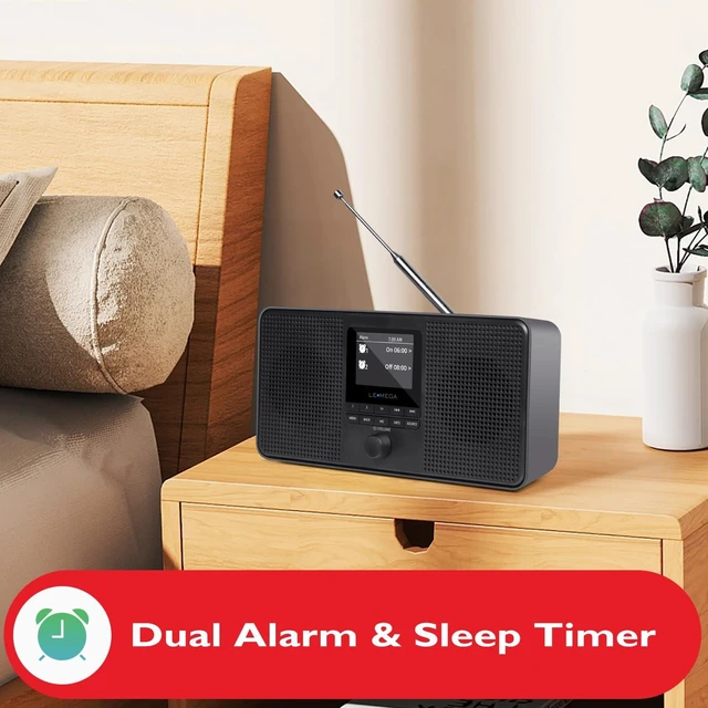 Alt view image 3 of 7 - IR4S Stereo WiFi Internet Radio,FM Digital Radio, Spotify Connect, Bluetooth Speaker, Dual Alarms Clock, 40 Presets, Headphone-Output, Batteries or Mains Powered Black Finish