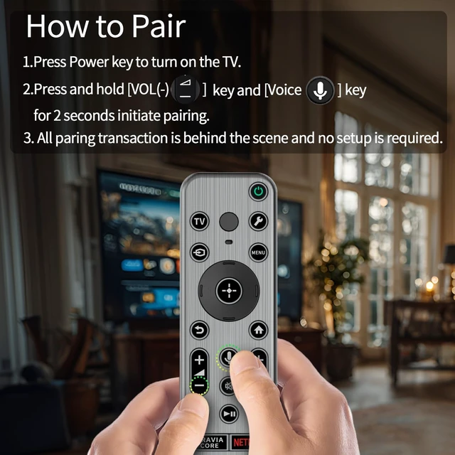 Alt view image 6 of 6 - Voice Replacement Remote Control Compatible with Sony Bravia Google 4K LED & OLED Smart TVs, with Backlit Buttons