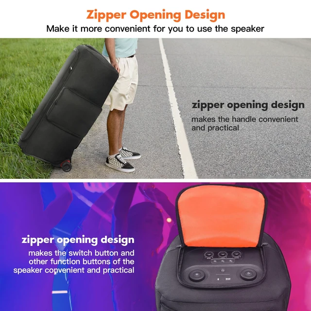 Alt view image 5 of 7 - Protective Cover Case Compatible with JBL PartyBox 710 Scratch-Resistant Carrying Case with Storage Pocket, Water-Resistant Portable Travel Bag for Party Box 710 Speaker