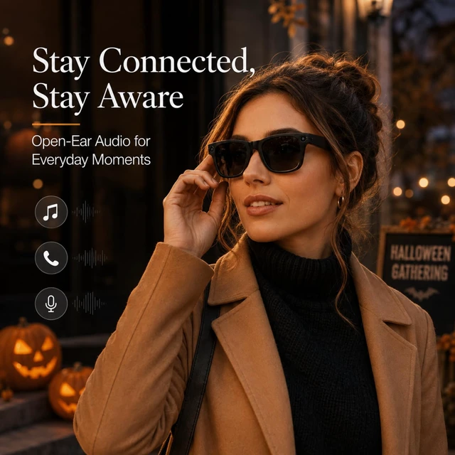 Alt view image 5 of 7 - Smart Glasses with Camera for Travel & POV Video, Gray Hands-free POV camera glasses for travel, cycling and daily moments, with Bluetooth audio, calls, translation and WiFi