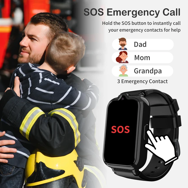 Alt view image 5 of 7 - 4G Kids Smart Watch GPS Tracker, Smart Watch for Boys Girls Ages 5-12 Video Call Voice Chat Parental Controls Pedometer SOS Alarm Calculator Camera Waterproof HD Touch Screen Watch Gifts for Kids
