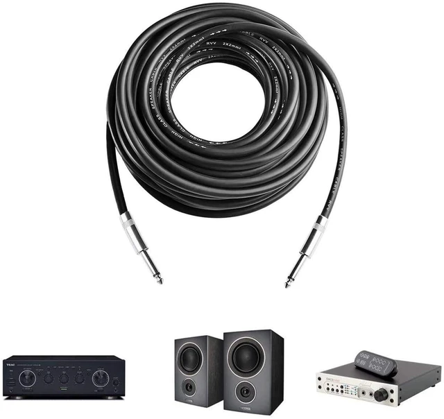 Alt view image 6 of 6 - 2Pcs 6ft 12AWG 1/4" TS Cable Heavy Duty Audio Amplifier Speaker Cord