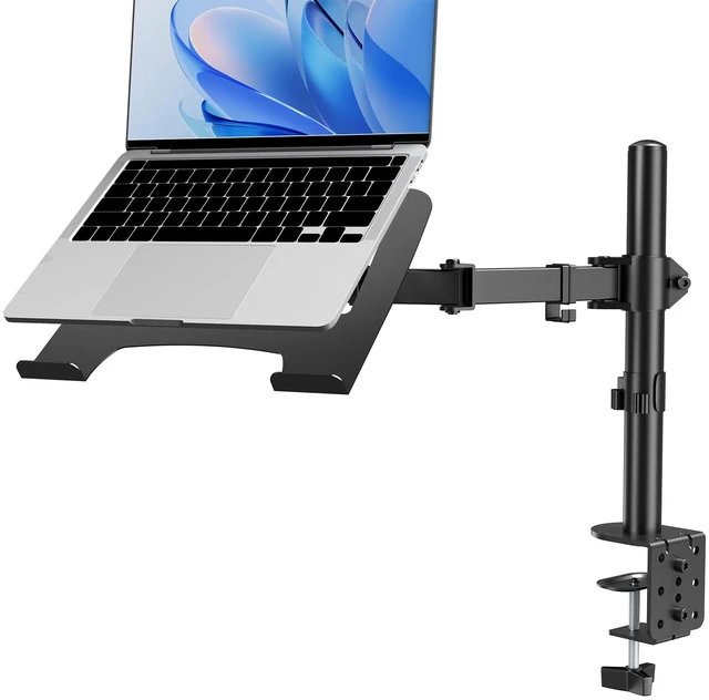 Main image of 2-in-1 Monitor & Laptop Stand for 13-32" Monitor or 11-17" Laptop Removable laptop tray converts to a monitor mount with full-motion adjustment, up to 18 lb capacity for monitor or laptop use