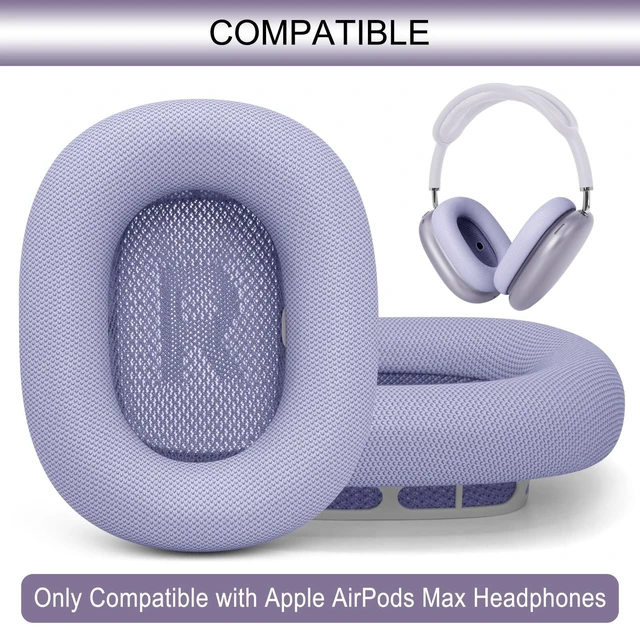 Alt view image 2 of 7 - Upgraded Ear Cushions Replacement Earpads for AirPods Max 1 & 2 Headphones, Protein Leather Ear Pads Ear Covers Cups with Memory Foam and Magnet for AirPods Max 1 & 2 (Purple)