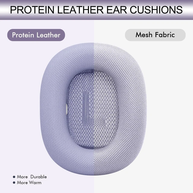 Alt view image 7 of 7 - Upgraded Ear Cushions Replacement Earpads for AirPods Max 1 & 2 Headphones, Protein Leather Ear Pads Ear Covers Cups with Memory Foam and Magnet for AirPods Max 1 & 2 (Purple)