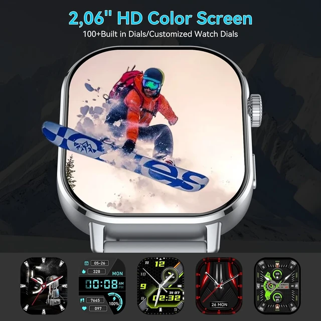 Alt view image 4 of 7 - GPS Smart Watch for Men, Fitness Tracker with 110+ Sports Modes, Fitness Watch with 2.06" AMOLED Touchscreen, Heart Rate/Sleep Monitor, IP68 Waterproof, Notifications for Android iOS