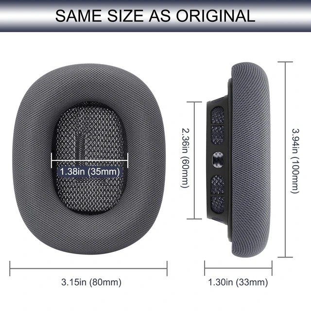 Alt view image 7 of 7 - Upgraded Ear Cushions Replacement Earpads for AirPods Max 1 & 2 Headphones, Protein Leather Ear Pads Ear Covers Cups with Memory Foam and Magnet for AirPods Max 1 & 2 (Midnight)