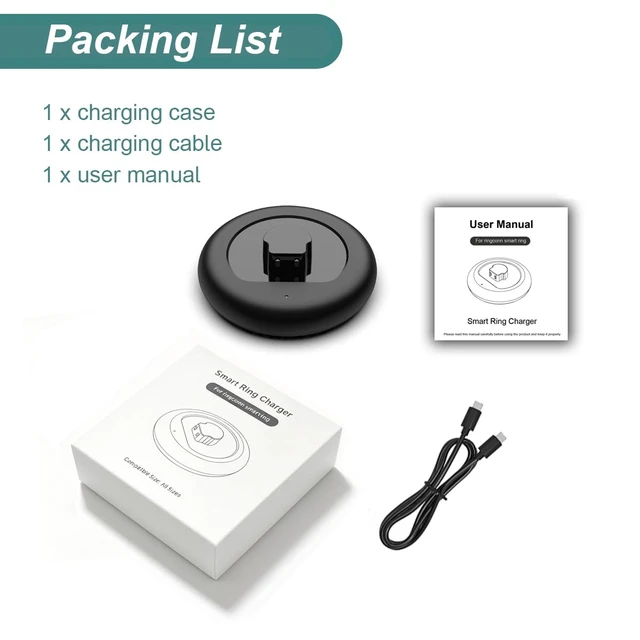 Alt view image 7 of 7 - Charger for RingConn Gen 3/Gen 2/Gen 2 Air Smart Ring Fast Charging Dock for All Size 6/7/8/9/10/11/12/13/14/15