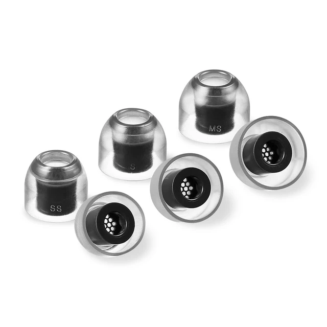 Alt view image 5 of 7 - Crystal 2 Standard Earbud Tips for Sony WF-1000XM5 & Powerbeats Pro 2 Anti-Slip, Grippy Surface for Active Lifestyle, Hypoallergenic Silicone