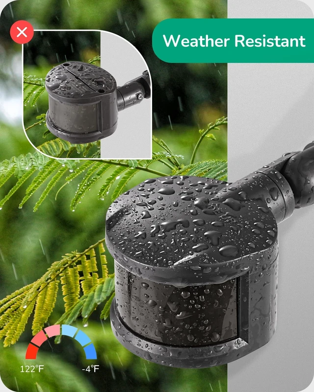 Alt view image 5 of 7 - 180° Motion Sensor, Adjustable Time/Range to 60FT, 3 Modes, Black Replacement PIR Montion Detector, Adjustable Sensor Neck & Delay Time, Compatible with Security Floodlights, UL Listed