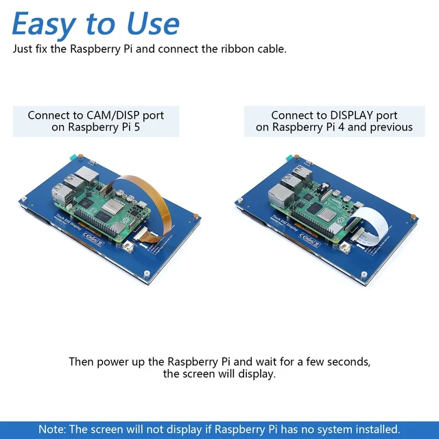 Alt view image 2 of 6 - Touchscreen for Raspberry Pi Monitor Screen Display 7 Inch TN 800x480 Pixel, 5-Point Capacitive Touch Screen, Integrated Back Mounting, Driver-Free Easy to Use