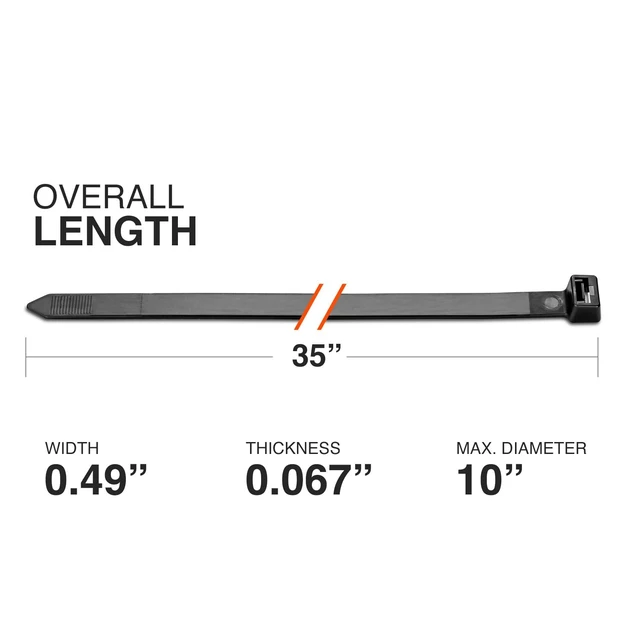 Alt view image 2 of 5 - Ultra Heavy Duty Multi-Purpose UV Cable Ties (35")