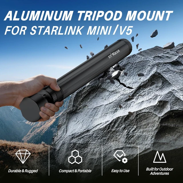 Alt view image 2 of 7 - for Starlink Mini Tripod Mount, All Aluminum Starlink Mini Mount Portable & Stable Tripod Stand Compatible with New & Old Pipe Mount Adapters, Starlink Mini Accessories for RV Travel Camping