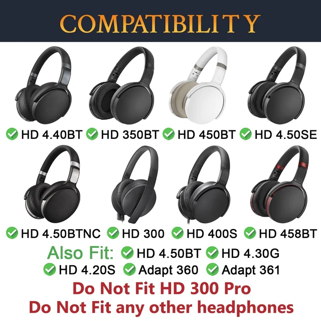 Alt view image 2 of 5 - Earpads for Sennheiser HD4.50/HD4.40/HD4.30/HD4.20/HD450/HD458/HD400S/HD350BT/Adapt 360(MB 360 UC)/Adapt 361 - Grey