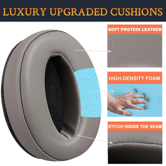 Alt view image 3 of 5 - Earpads for Sennheiser HD4.50/HD4.40/HD4.30/HD4.20/HD450/HD458/HD400S/HD350BT/Adapt 360(MB 360 UC)/Adapt 361 - Grey