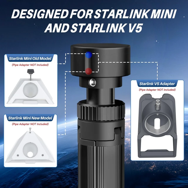 Alt view image 5 of 7 - for Starlink Mini Tripod Mount, All Aluminum Starlink Mini Mount Portable & Stable Tripod Stand Compatible with New & Old Pipe Mount Adapters, Starlink Mini Accessories for RV Travel Camping