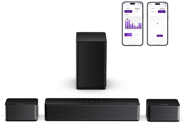 Main image of 5.1 TV Sound Bar with Subwoofer, Virtual Surround Sound System Poseidon D50 Pro Sound Bar for Smart TV, 320W Peak Power, Adjustable Rear Speakers & Subwoofer, APP Control (2026 New Model)