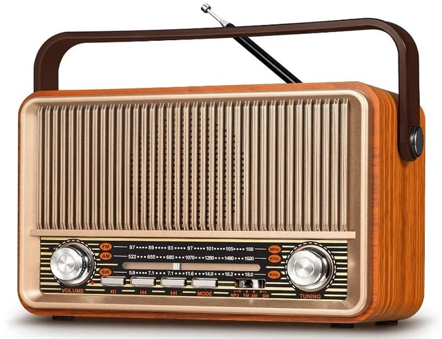 Main image of J-120 Radio Portable AM FM, Gifts for Mom Father, Plug in Wall Rechargeable Battery Powered Transistor Radio,Retro Vintage Bluetooth Speaker for Home Outdoor Emergency,Gift for Father