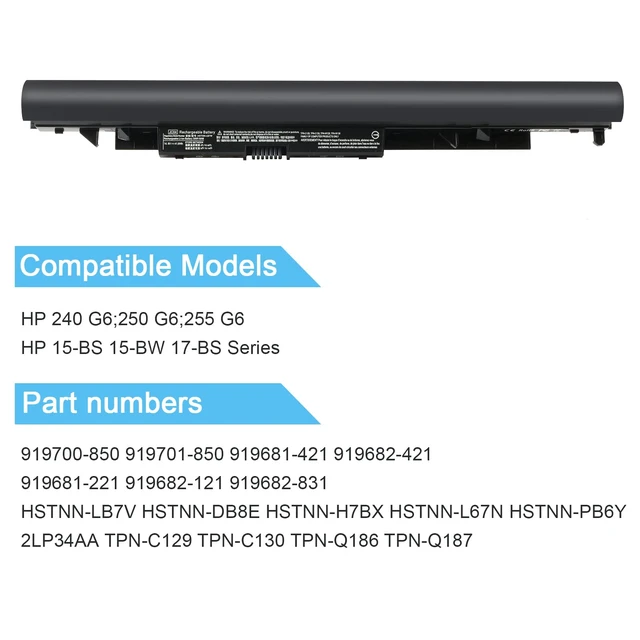 Alt view image 4 of 6 - Replacement 919700-850 JC03 JC04 Laptop Battery Compatible with Hp 15-BS 15-BW 17-BS Notebook PC Series fits 17-bs067cl 17-bs049dx 17-bs011dx 15-bs015dx 15-bs212wm 15-bw011dx Spare