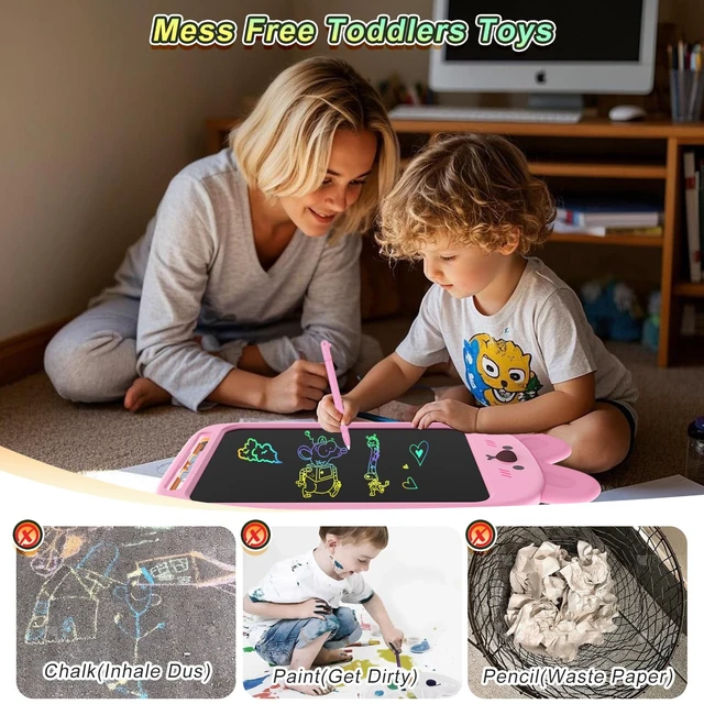 Alt view image 3 of 7 - Rabbit LCD Writing Tablet for Kids, Coloring Drawing Pad, 10 Inch Erasable Graphic Doodle Board, Educational Toy for Boy Girl Ages 3-8, Airplane Travel Road Trip Toy, Christmas Birthday Gift