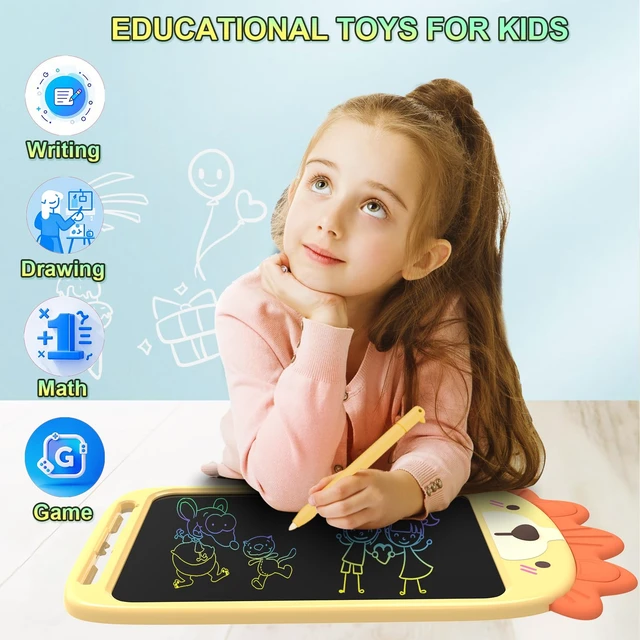 Alt view image 2 of 7 - Lion LCD Writing Tablet for Kids, Coloring Drawing Pad, 10 Inch Erasable Graphic Doodle Board, Educational Toy for Boy Girl Ages 3-8, Airplane Travel Road Trip Toy, Christmas Birthday Gift