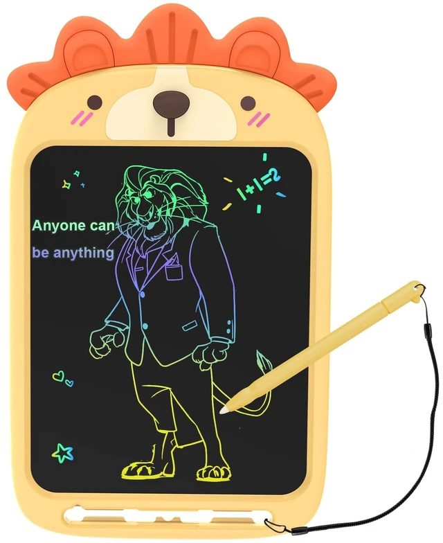Main image of Lion LCD Writing Tablet for Kids, Coloring Drawing Pad, 10 Inch Erasable Graphic Doodle Board, Educational Toy for Boy Girl Ages 3-8, Airplane Travel Road Trip Toy, Christmas Birthday Gift