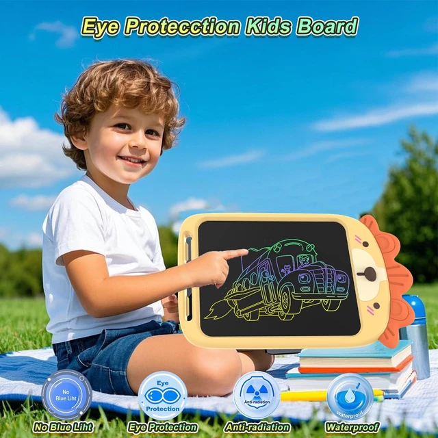 Alt view image 5 of 7 - Lion LCD Writing Tablet for Kids, Coloring Drawing Pad, 10 Inch Erasable Graphic Doodle Board, Educational Toy for Boy Girl Ages 3-8, Airplane Travel Road Trip Toy, Christmas Birthday Gift