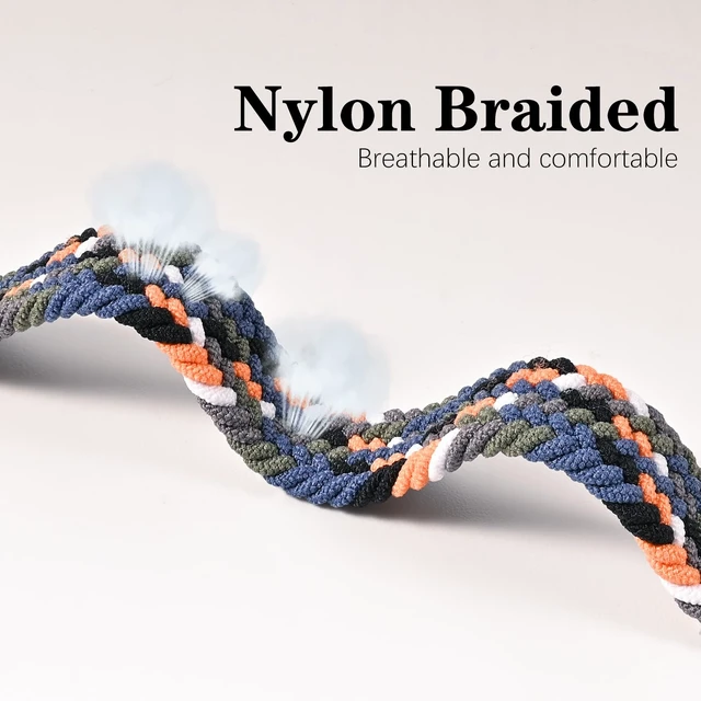 Alt view image 4 of 7 - Braid Nylon Bands Compatible with Garmin Lily 2, Magnetic 14mm Stretchy Nylon Soft Loop Straps Quick Release Replacement Adjustable Wristband for Lily 2 Classic/Active Smart Watch Accessory for Women