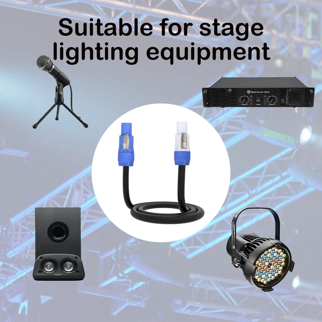 Alt view image 3 of 7 - 3 Pin PowerCon Power Cable AC PowerCon Input to Output 12AWG Power Extension Cable Fits for Stage Light,LED Screen Beam Moving Head Light, Audio Video Equipment and More (1.85M/6FT)