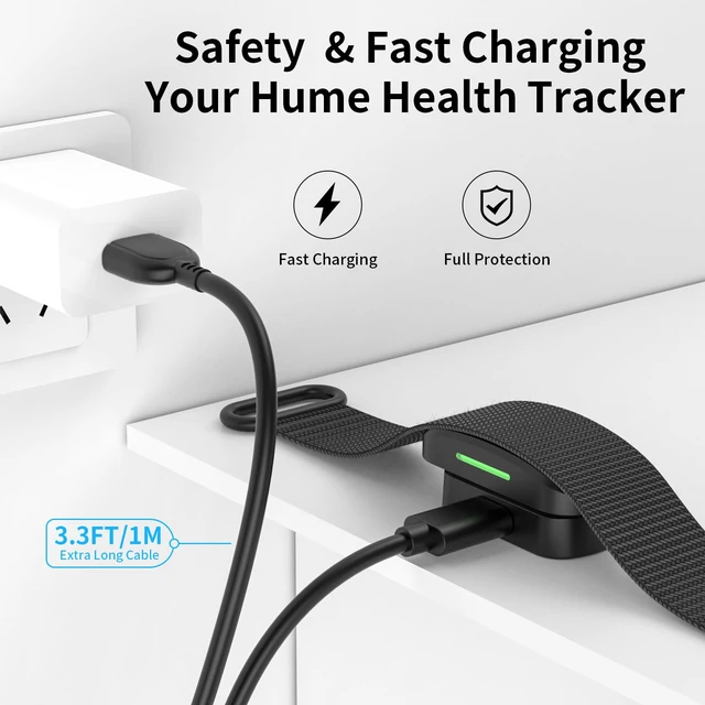 Alt view image 5 of 6 - Charging Dock Compatible with Hume Band 2.0 Charger Replacement with USB-A Replacement Hume Health Band Charger Accessories with 3.3FT/1M USB/A Cable for Humehealth Band Fitness Tracker 2.0