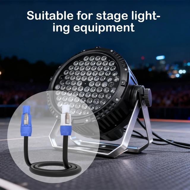 Alt view image 6 of 7 - 3 Pin PowerCon Power Cable AC PowerCon Input to Output 12AWG Power Extension Cable Fits for Stage Light,LED Screen Beam Moving Head Light, Audio Video Equipment and More (1.85M/6FT)